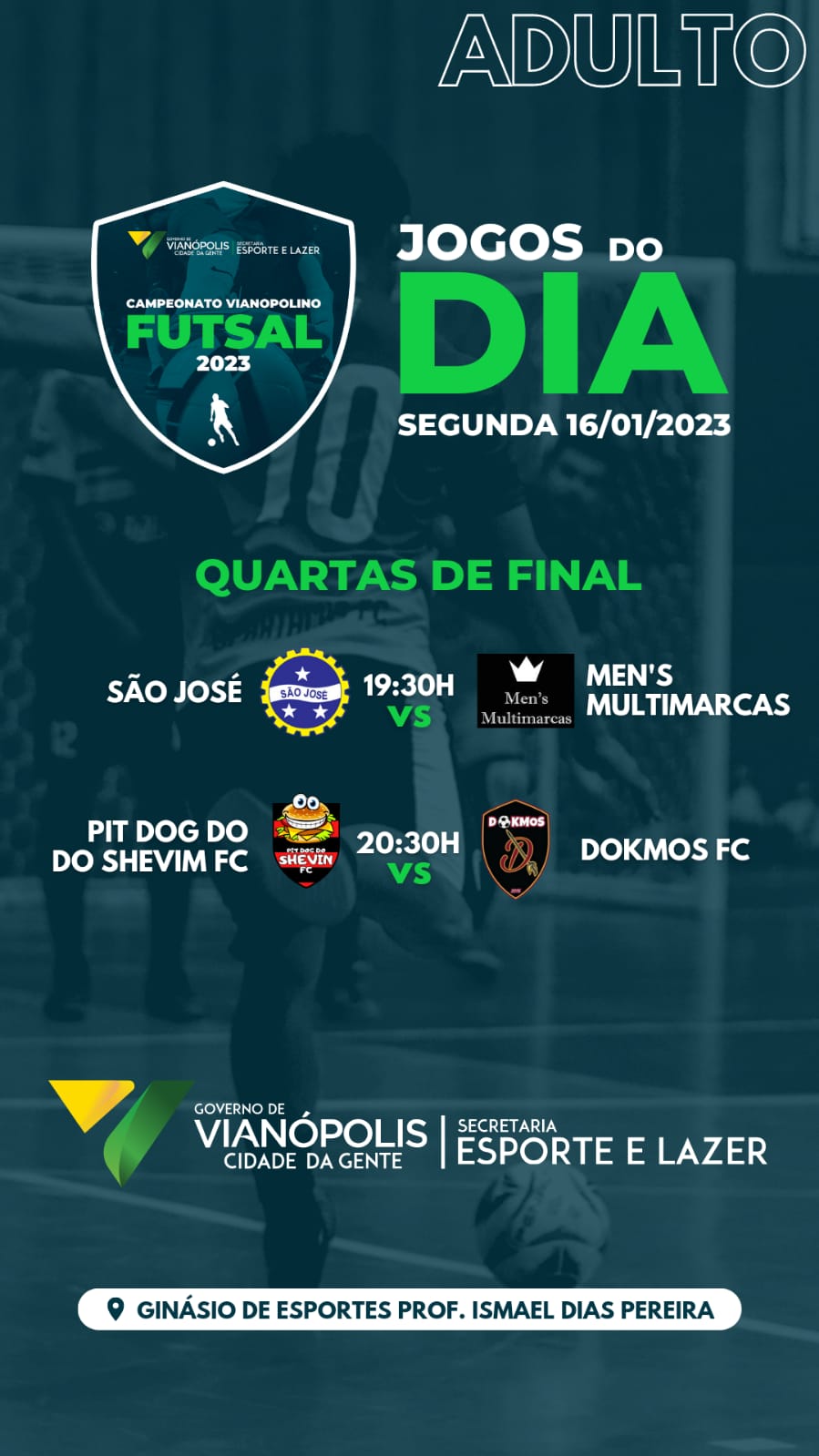 Começa hoje as quartas de final, do campeonato de Futsal Masculino de Vianópolis, confira também os jogos do campeonato&nbsp;Goiano